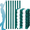 6 Packs Oversized 72x40 Inch Stripe Beach Towel Thin Terry Set XL Big Extra Large Accessories Essentials Soft Clearance Super Absorbent Pool Travel Bath Swim Camping Towels Bulk Men Women Adults Gift