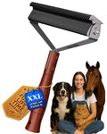 Over-Sized 2-Sided Dog Brush For Shedding Undercoat Rake for Dogs & Cats & Horses, Remove Mats, Dematting Comb,Gentle Grooming Brush for German Shepherds Medium to Long-Haired Pets(African Padauk)