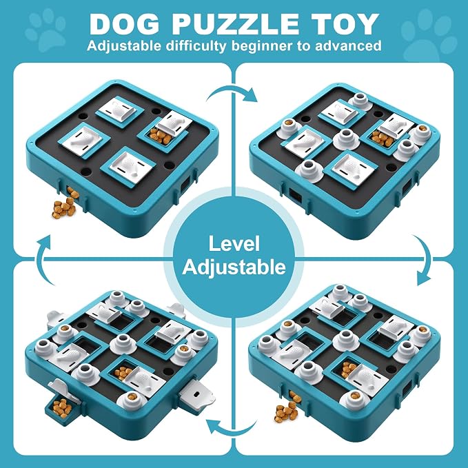 Aluckmao Dog Puzzle Toy Large Size - Adjustable Levels Food & Treat Game | Beginner to Advanced Difficulty for All Breeds, Brain Stimulation, Mental Enrichment, Interactive Feeding, Green