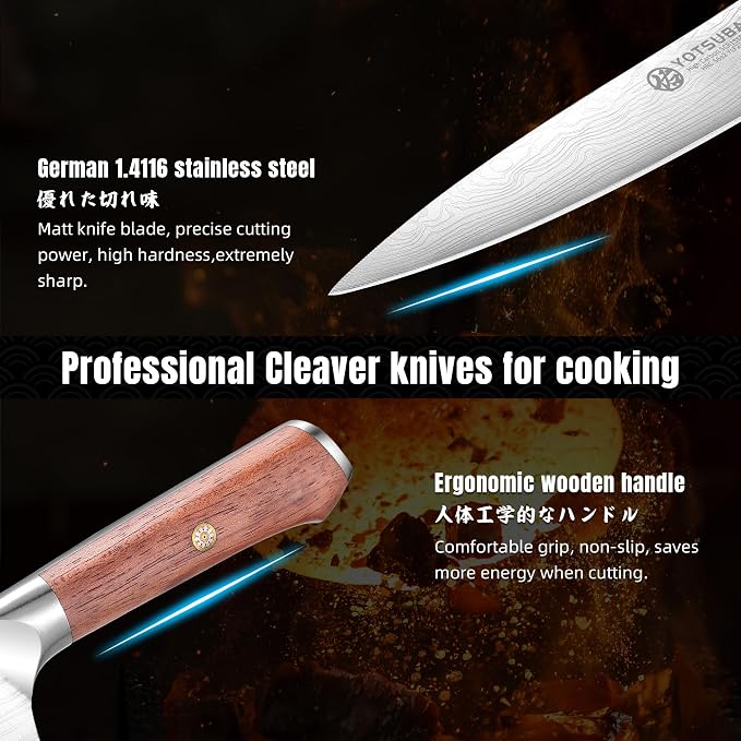 YOTSUBA 5 Inch Kitchen Utility Knife, Japanese Petty Knife – Ergonomic Rosewood Handle, Full Tang, Razor Sharp High Carbon German Steel Paring Knives, Premium Gift