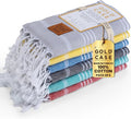 GOLD CASE HOME COLLECTION Lycia Original Turkish Hand Towels by - Set of 6-20x40'' 100% Cotton Decorative Bathroom & Kitchen Towels for Hand,Face,Hair,SPA,Farmhouse,Gym,Tea and Dishcloth, Multicolor-1