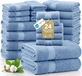 LANE LINEN Towel Set for Bathroom Soft Absorbent Quick Dry - Allure | Cotton Towels For Bathroom - Coordinated Colors, OEKO-TEX Certified, Ring-Spun Durability