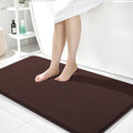 OLANLY Memory Foam Large Bathroom Rugs 40x24, Absorbent Bath Mat, Brown | Soft Quick Dry Bath Mat Rugs, Non-Slip, Machine Washable Mat for Bathroom Floor, Tub and Shower, Home Decor Accessories