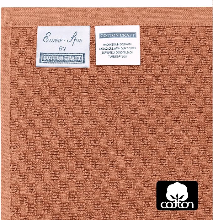 COTTON CRAFT Hooded Bath Towel for Adults – 100% Cotton Waffle Weave Towel | Oversized 35 x 70 inches Ringspun Terry Bath Sheet Wrap with a hood - Soft Super Absorbent Quick Dry – 450 GSM – Mocha