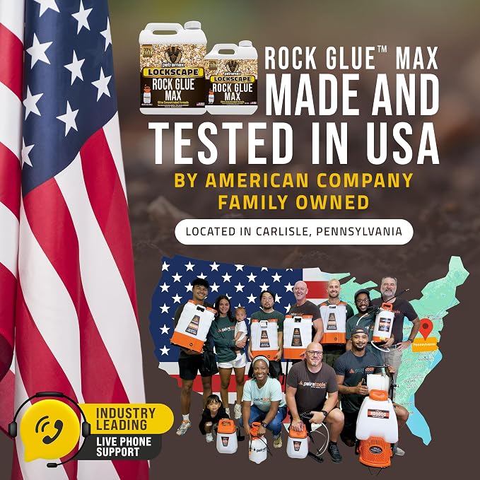 Petra Max Rock Glue for Landscaping, 32 Ounce - Ground Coverage & Pet Safe Mulch Glue for Rocks - Lockdown Gravel/Pebbles/Stones - Sticky Clear Gravel Binder & Decomposed Granite Stabilizer (50 Sq Ft)