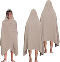 COTTON CRAFT Hooded Bath Towel for Adults – 2 Pack 100% Cotton Bath Sheet | Waffle Weave Oversized 35x70 inch Ringspun Terry Bath Wrap with a hood - Soft Super Absorbent Quick Dry – 450 GSM – Linen