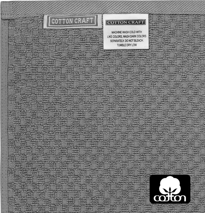 COTTON CRAFT Hooded Bath Towel for Adults – 2 Pack 100% Cotton Bath Sheet | Waffle Weave Oversized 35x70 inch Ringspun Terry Bath Wrap with a hood - Soft Super Absorbent Quick Dry – 450 GSM – Grey