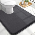 OLANLY Thick Memory Foam Bathroom Rugs 24x20, Absorbent Bath Mat, Dark Grey | Soft Quick Dry Bath Rugs Mats, Non-Slip, Machine Washable Carpet for Bathroom Floor, Tub and Shower, Home Decor Accessories