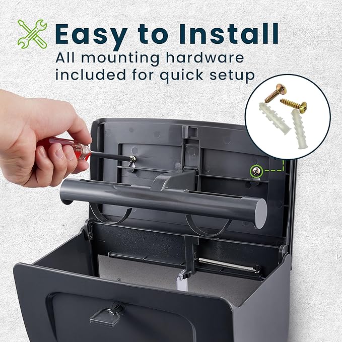 Alpine 2 Pack Commercial Toilet Paper Dispenser - Double Toilet Paper Holder Wall Mount for Less Frequent Paper Roll Refill