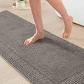 Madison Park Splendor Reversible 100% Cotton Bath Runner 24 x 72, Charcoal | Tufted Bathroom Rug, 3000 GSM, Hotel Quality, Luxurious Plush, Medium Pile, Absorbent, Quick Dry, OEKO-TEX, Shower Room Décor