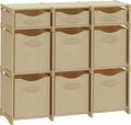 Cube Storage Organizer with 9 Storage Bins Included – Storage Cubes for Home Organization, Toy Storage, Office Storage, Living Room Storage, and General Storage Solution (Beige)