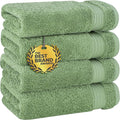 Cotton Paradise 100% Cotton Turkish Towel Set, Soft Absorbent Quick Dry, 4 Piece Hand Towel Set, Sage Green