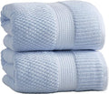 NY Loft 100% Cotton 2-Pack Oversized Bath Towel Set | Blue | Quick-Dry | Two Oversized 35" x 70" Bath Towels / Bath Sheets | Super Absorbent | Designer-Styled Texture