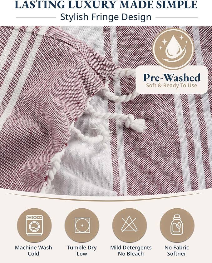 LANE LINEN Turkish Beach Towels, Super Absorbent, Quick Dry - Wistful Mauve | 2 Pack Extra Large Beach Towel - Pre-Washed for Soft Feel - Oversized Sand Free Quick-Dry Pool Towel - 39"x71", Everyday Use