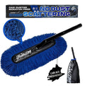 Flash Dog Car Duster Exterior – No Dust Scattering Auto Duster Brush with Classic Wood Handle, Wax-Treated Cotton Head, Scratch-Free, Reusable Dust Remover for Car, Truck, SUV