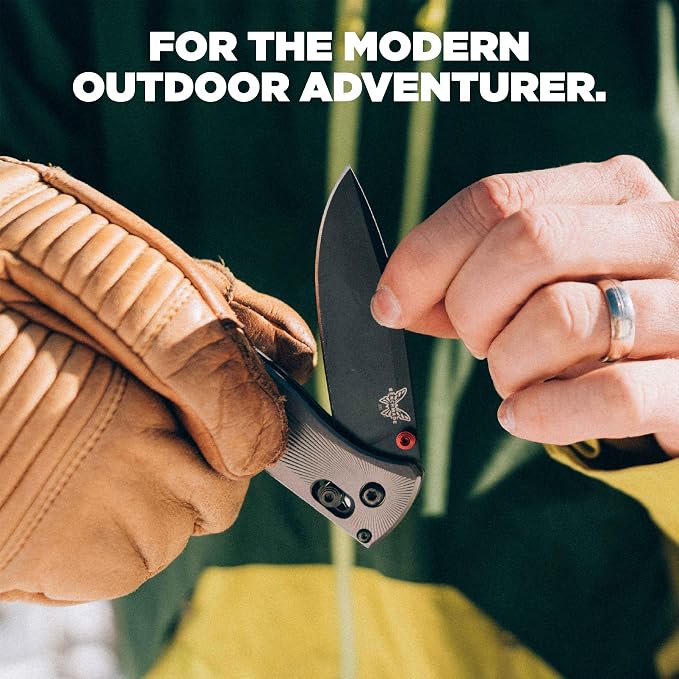 Benchmade Bugout EDC Knife, M390 Steel Blade (535BK-4) | Gray Aluminum handle, Drop-Point blade
