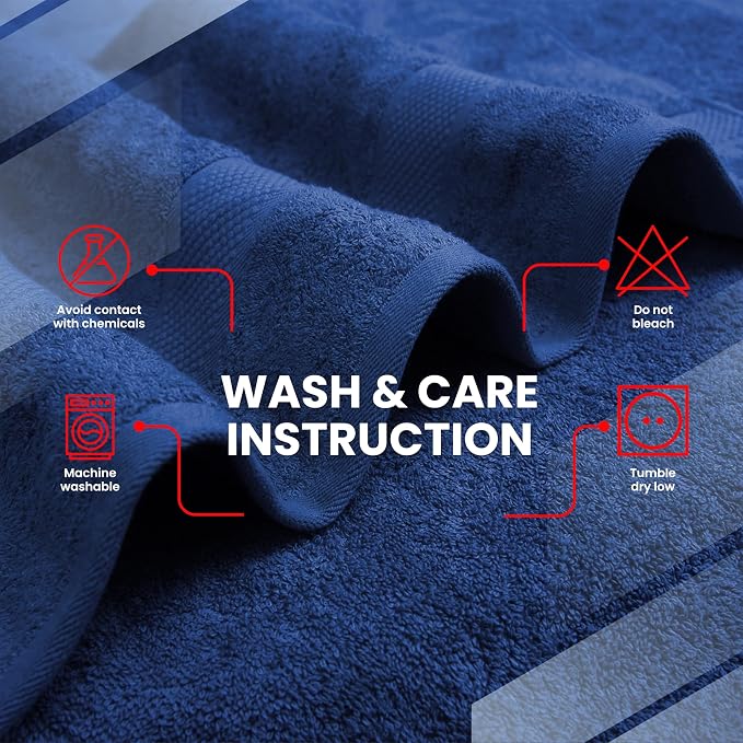 Infinitee Xclusives – Luxury Bath Sheets Towels – 1 Pack 600 GSM (35X70 Inches) – 100% Ring Spun Cotton Large Bath Towels for Bathroom (Tranquil Navy, Bath Sheets - Pack 1)