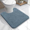 OLANLY Toilet Rugs U-Shaped 20x20, Extra Soft Absorbent Chenille Contour Bathroom Rugs for Toilet, Dry Quickly, Machine Washable, Non-Slip Bath Mat, Airy Blue