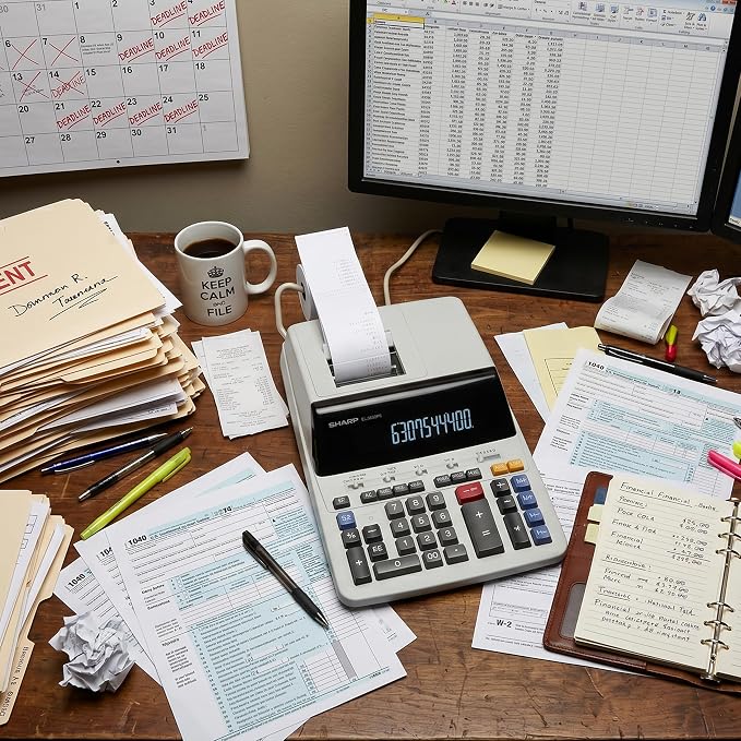 Sharp EL2360PIII Commercial Printing Calculator - 12 Digit Display
