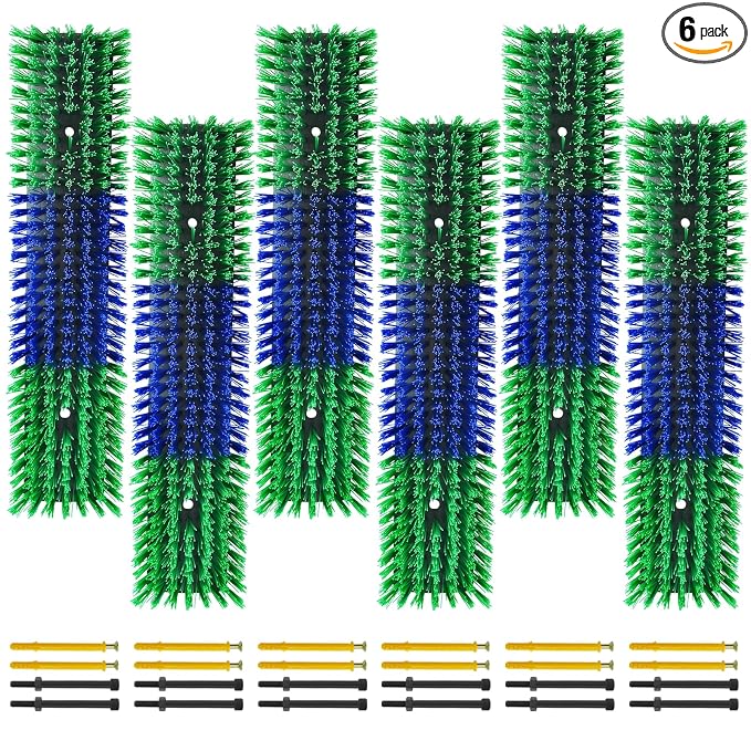 Livestock Scratch Brush With 24 Screws，Animal Back Scratching Brush for Cow,Cattle,Sheep, Horses,Pigs，Massage Grooming Tool(Green, 6pcs)