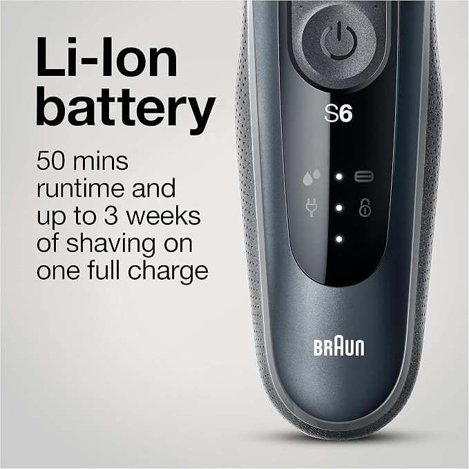 Braun Series 6 6046cs Electric Razor for Men, Wet & Dry, Electric Razor, Rechargeable, Cordless Foil Shaver with Charging Stand, Travel Case and Precision Trimmer, Black