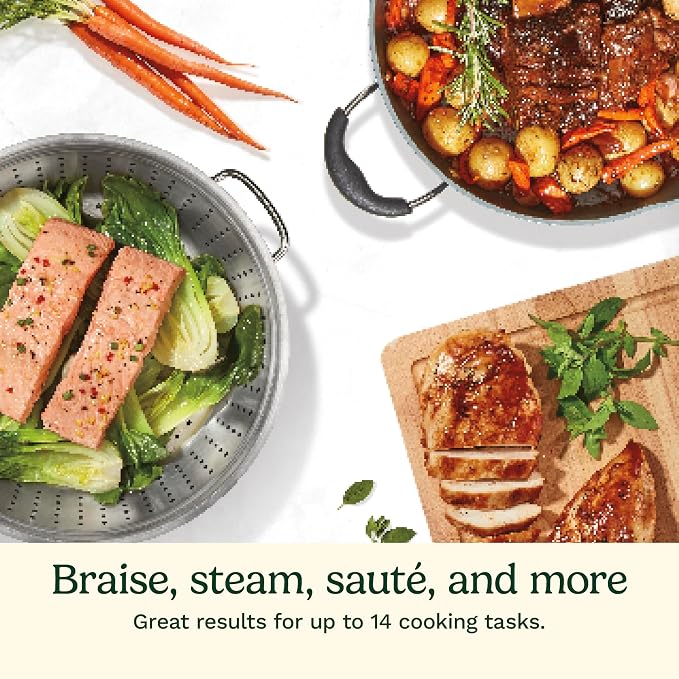 Cuisinart Preferred Pan 4-Pc Set - Sensible Sage Green (4.5 Qt. Multi-Purpose Pan w/Cover, Steamer, Slotted Turner)