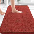 OLANLY Bathroom Rugs 32x20, Extra Soft Absorbent Chenille Bath Rugs, Rubber Backing Quick Dry, Machine Washable Bath Mats for Bathroom Floor, Tub and Shower, Home Decor Accessories, Rustic Terracotta