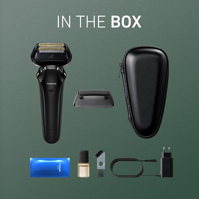 Panasonic ARC6 Electric Razor for Men Face, Wet & Dry Foil Shavers for Men, Pop-Up Trimmer, Ultra-Fast 6-Blade, Smart Shave Sensor, 22D Flexible Pivoting Head - ES-LS8A-K (Black)