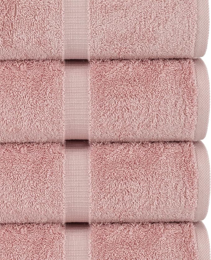 Chakir Turkish Linens 2 Piece Large Bath Sheets, 100% Cotton Luxury Turkish Towels for Bathroom, Soft Absorbent Oversized Bath Towels, 35 x 70 Inches, Pink