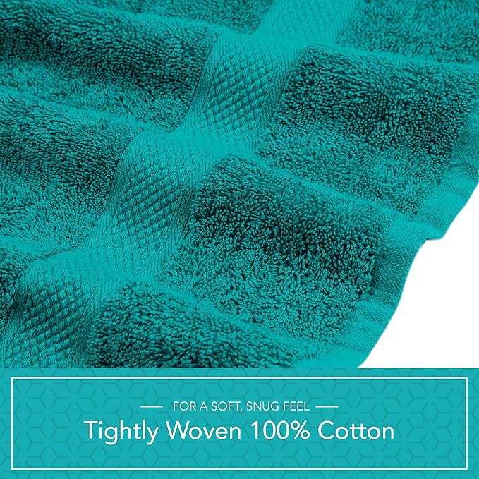 Pleasant Home Bath Towels Set of 6 (24” x 50”) 100% Cotton, 515 GSM | Lightweight, Soft & Highly Absorbent Luxury Towels for Bathroom | for Gym, Pool & Spa | 6 Pack, Teal