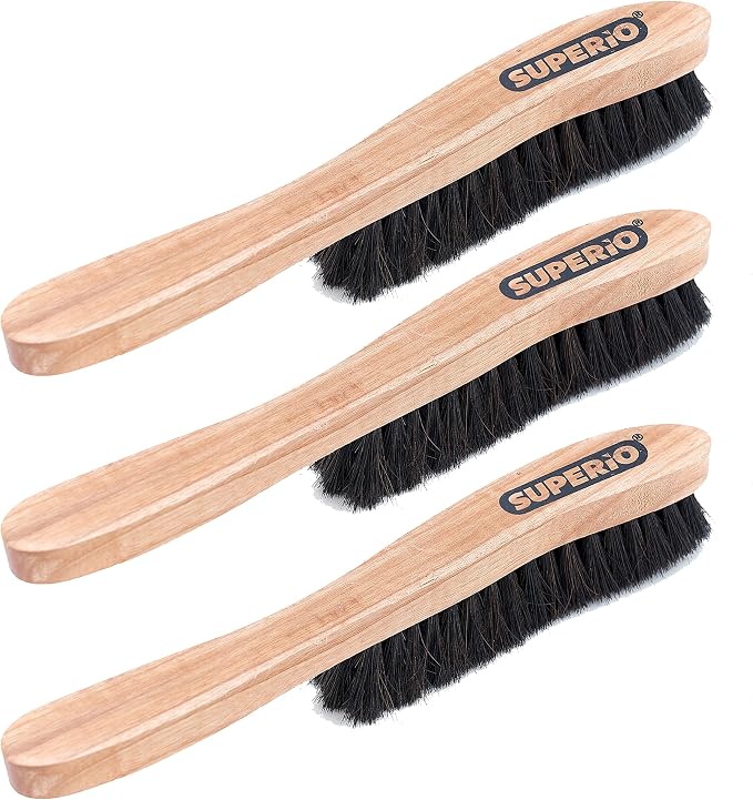 Hat Brush Horsehair Felt Hat Cleaner, Horse Hair Brush for Baseball Cap, Cowboy Hats, Shoes, and Clothes Brush, Soft Bristles Wooden Cleaning Brush, Durable Dust and Lint Remover, 3 Pack - Superio
