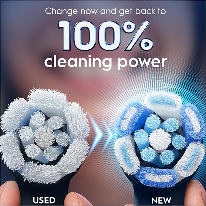 Oral-B iO Ultimate Clean Electric Toothbrush Head, Twisted & Angled Bristles for Deeper Plaque Removal, Pack of 2 Toothbrush Heads, Black
