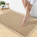 Smiry Waffle Bath Mat 30x18, Extra Soft Absorbent Bathroom Rugs, Non Slip Machine Washable Quick Dry Bath Rugs for Bathroom Floor, Tub, Shower, Home Decor Accessories, Brown