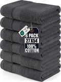 Utopia Towels 6 Pack Bath Towels Set, (27 x 54 Inches) 100% Ring Spun Cotton, Quick Dry, Highly Absorbent, Soft Feel Towels, Grey