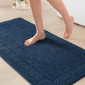 Madison Park Splendor Reversible 100% Cotton Bath Rug, 24 x 44, Navy | Tufted Bathroom Mat, 3000 GSM, Hotel Quality, Luxurious Plush, Medium Pile, Absorbent, Quick Dry, OEKO-TEX, Shower Room Décor