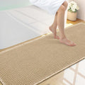 Smiry Waffle Bath Mat 59x20, Extra Soft Absorbent Bathroom Rugs, Non Slip Machine Washable Quick Dry Bath Rugs for Bathroom Floor, Tub, Shower, Home Decor Accessories, Brown