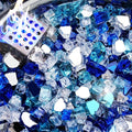 NUPICK 10 Pound Fire Glass, 1/2 Inch Reflective Fire Pit Glass Rocks