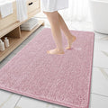 OLANLY Large Bathroom Rugs 59x35, Extra Soft Absorbent Chenille Bath Rugs, Rubber Backing Quick Dry, Machine Washable Bath Mats for Bathroom Floor, Tub and Shower, Home Decor Accessories, Dusty Rose