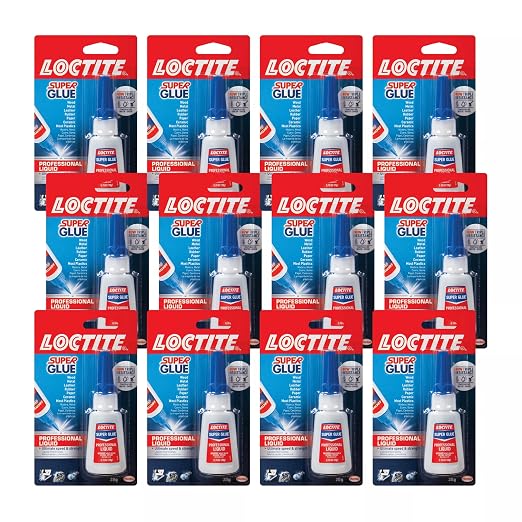 Loctite Super Glue Liquid Professional, Clear Superglue For Plastic, Wood, Metal, Crafts, & Repair, Cyanoacrylate Adhesive Instant Glue, Quick Dry - 0.14 fl oz Bottle, Pack Of 12