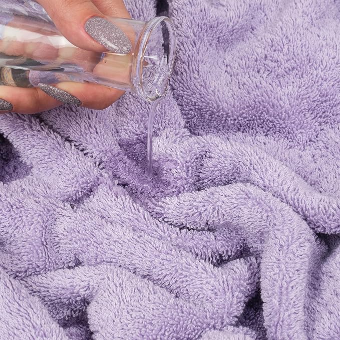 Cotton Paradise 100% Cotton Turkish Towel Set, Soft Absorbent Quick Dry, 6 Piece Towel Set, Lilac