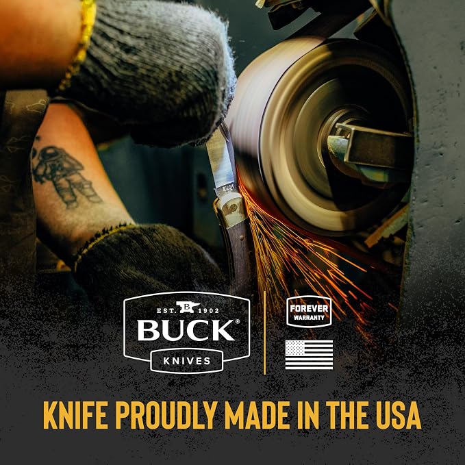 Buck Knives 119 Special Hunting Knife, 6" Fixed Blade, Full Tang Design, Phenolic Handle, 420HC Stainless Steel Clip Point Blade, Sheath Included, Knife Made in the USA, 7.5 oz