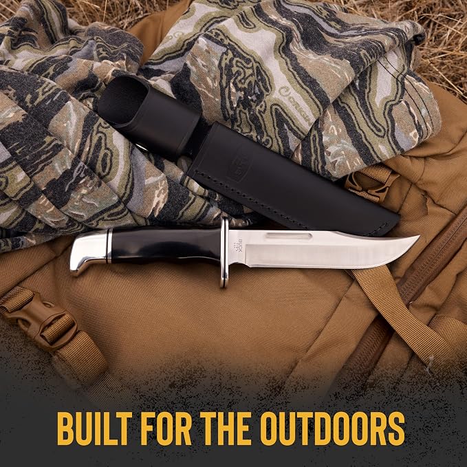 Buck Knives 119 Special Hunting Knife, 6" Fixed Blade, Full Tang Design, Phenolic Handle, 420HC Stainless Steel Clip Point Blade, Sheath Included, Knife Made in the USA, 7.5 oz