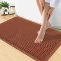 Smiry Waffle Bath Mat 30x18, Extra Soft Absorbent Bathroom Rugs, Non Slip Machine Washable Quick Dry Bath Rugs for Bathroom Floor, Tub, Shower, Home Decor Accessories, Orange