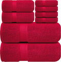 Infinitee Xclusives 100% Cotton Bath Towel Set – 8 Piece Bathroom Towel Set | (2 Bath Towels, 2 Hand Towels, 4 Washcloths) – Soft & Absorbent Towels for Bathroom - Gym, Shower, Spa & Hotel Use