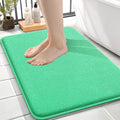 OLANLY Memory Foam Small Bathroom Rug 24x16, Absorbent Bath Mat, Mint Green | Soft Quick Dry Bath Mat Rugs, Non-Slip, Machine Washable Mat for Bathroom Floor, Tub and Shower, Home Decor Accessories