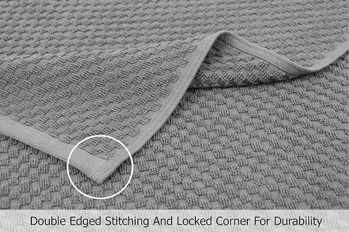COTTON CRAFT Hooded Bath Towel for Adults – 2 Pack 100% Cotton Bath Sheet | Waffle Weave Oversized 35x70 inch Ringspun Terry Bath Wrap with a hood - Soft Super Absorbent Quick Dry – 450 GSM – Grey