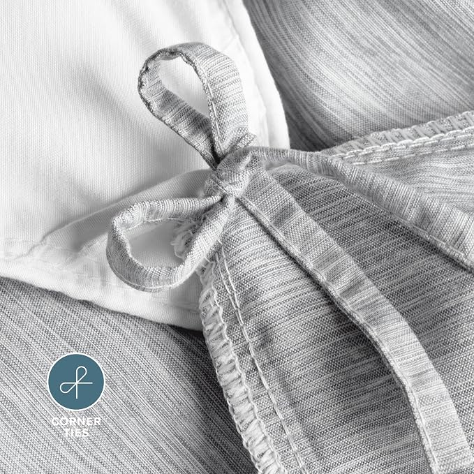 Bare Home Bedding Duvet Cover Oversized Queen Size - Premium 1800 Super Soft Duvet Covers Collection - Lightweight & Soft Textured Bedding (Oversized Queen, Heathered Pewter)