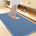 Smiry Waffle Bath Mat 47x24, Extra Soft Absorbent Bathroom Rugs, Non Slip Machine Washable Quick Dry Bath Rugs for Bathroom Floor, Tub, Shower, Home Decor Accessories, Blue