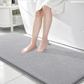 OLANLY Memory Foam Bathroom Runner Rug 70x24, Absorbent Long Bath Mat, Grey | Soft Quick Dry Bath Mat Rugs, Non-Slip, Machine Washable Mat for Bathroom Floor, Tub and Shower, Home Decor Accessories