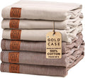 Gold CASE LYCIA Turkish Beach Towel Set of 6 – 100% Cotton Turkish Beach Towels Bulk 70 x 38'' – LYCIA Oversized, Quick Dry & Sand Free Beach Towel – Lightweight Towels Set in Mocha Mousse